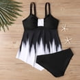 thumbnail image 4 of Qingpeng Plus Size Tankini Swimsuit for Women Color Block Tummy Control Two Piece Bathing Suit Slimming Swim Top with Bottom, 4 of 5