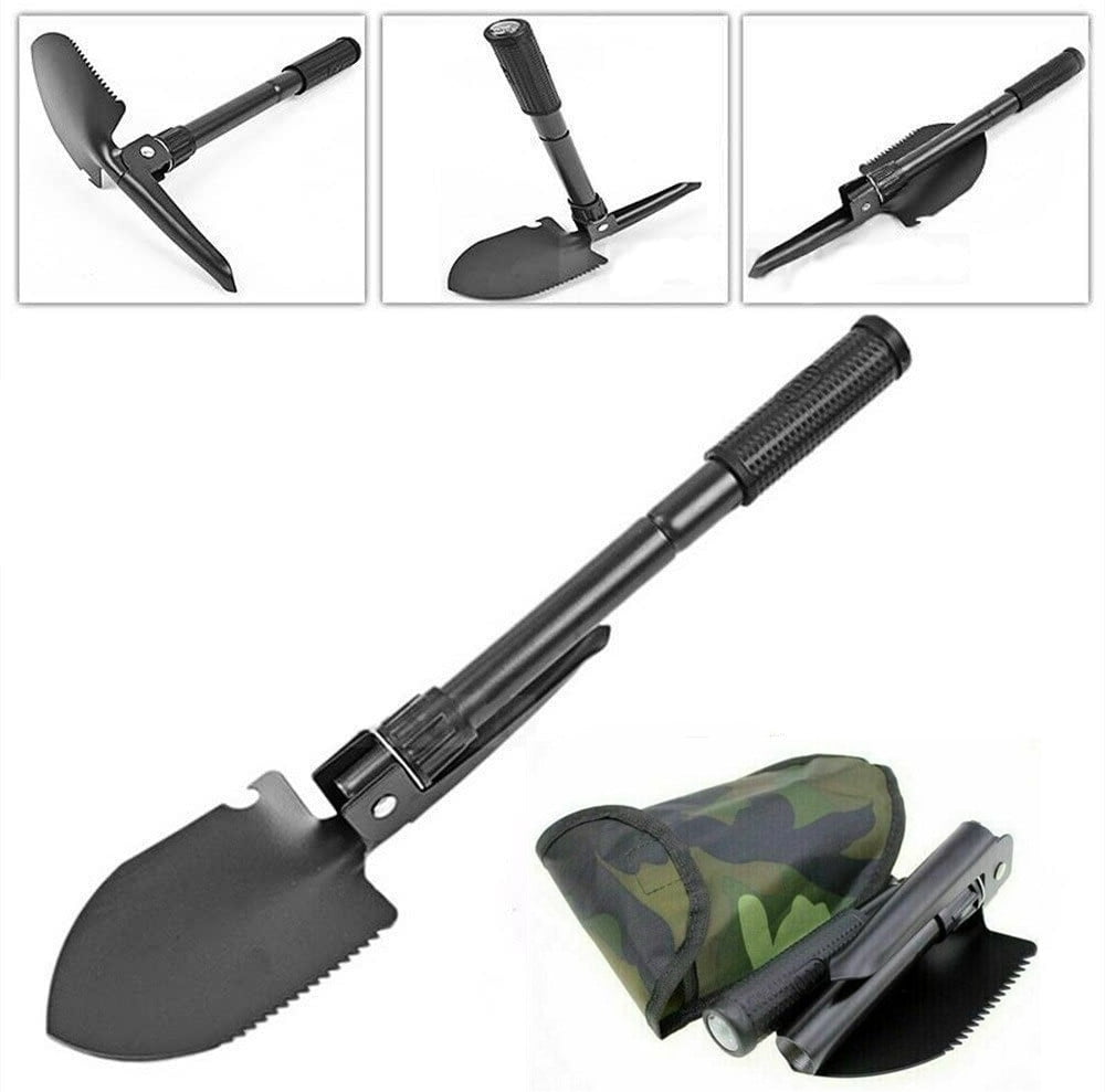 Military Portable Folding Shovel Multi Purpose Steel Spade Outdoor Survive Tool 