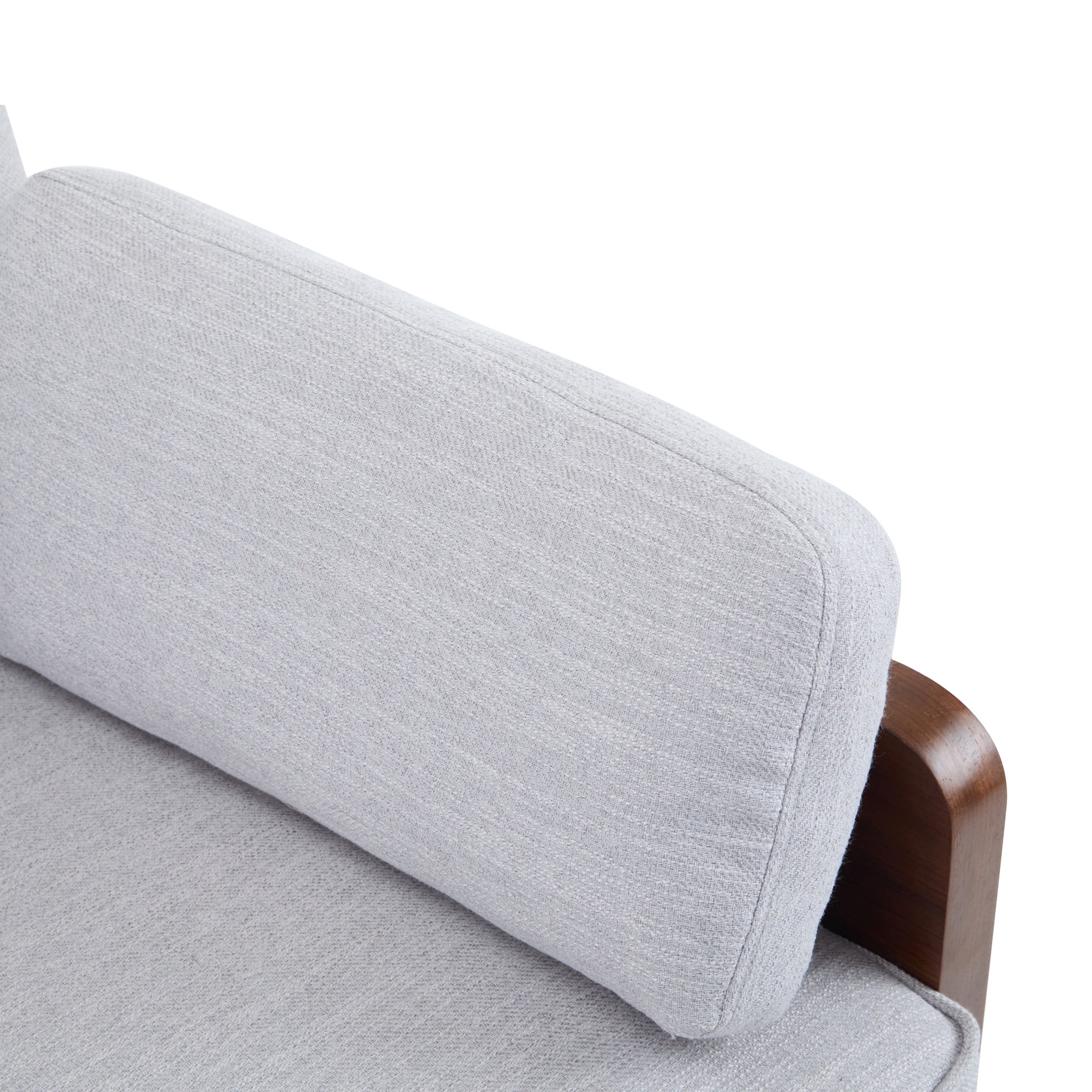 Mid-Century Modern Sofa with Slim Track Arms and Wood Frame, Light Smoke Gray