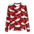 thumbnail image 4 of Conjuntos de blusas y camisas de cuello redondo y manga larga con estampado navideño para niños Camisa de manga larga con cuello redondo y cintura elástica Pantalones largos Conjunto de traje de casa, 4 of 6