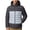 Gray, variant on Iyufng Men's Color Block Hooded Puffer Jackets Horizontal Quilted Zip Up Winter Windproof Coat with Side Pockets and Elastic Cuffs