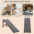 thumbnail image 6 of PawHut Pet Ramp for Dogs Non-slip Carpet Top Platform Pine Wood 69.75"L x 16"W x 25"H, Brown Grey, 6 of 11