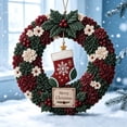 thumbnail image 4 of LOWLHOME Christmas 3D Fabric Poke Wreath DIY Kit, Christmas Wreath DIY Kit for Adults, Holiday Fabric Garland Art Kit for Beginner Making Kit & Door Decor (Santa), 4 of 6