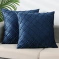 thumbnail image 2 of Unique Bargains 4Pcs Velvet Geometric Textured Pillow Covers Home Decor Cushion Covers Navy Blue 18" x 18", 2 of 6