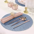 thumbnail image 4 of BalsaCircle 6 Dusty Blue 13" Round Glitter Faux Leather Table PLacemats, 4 of 8
