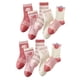 thumbnail image 2 of 5 pares de calcetines deportivos de algodón para niñas, calcetines deportivos de tubo medio, diseño bonito, transpirables, cálidos, atléticos, XL, 2 of 5