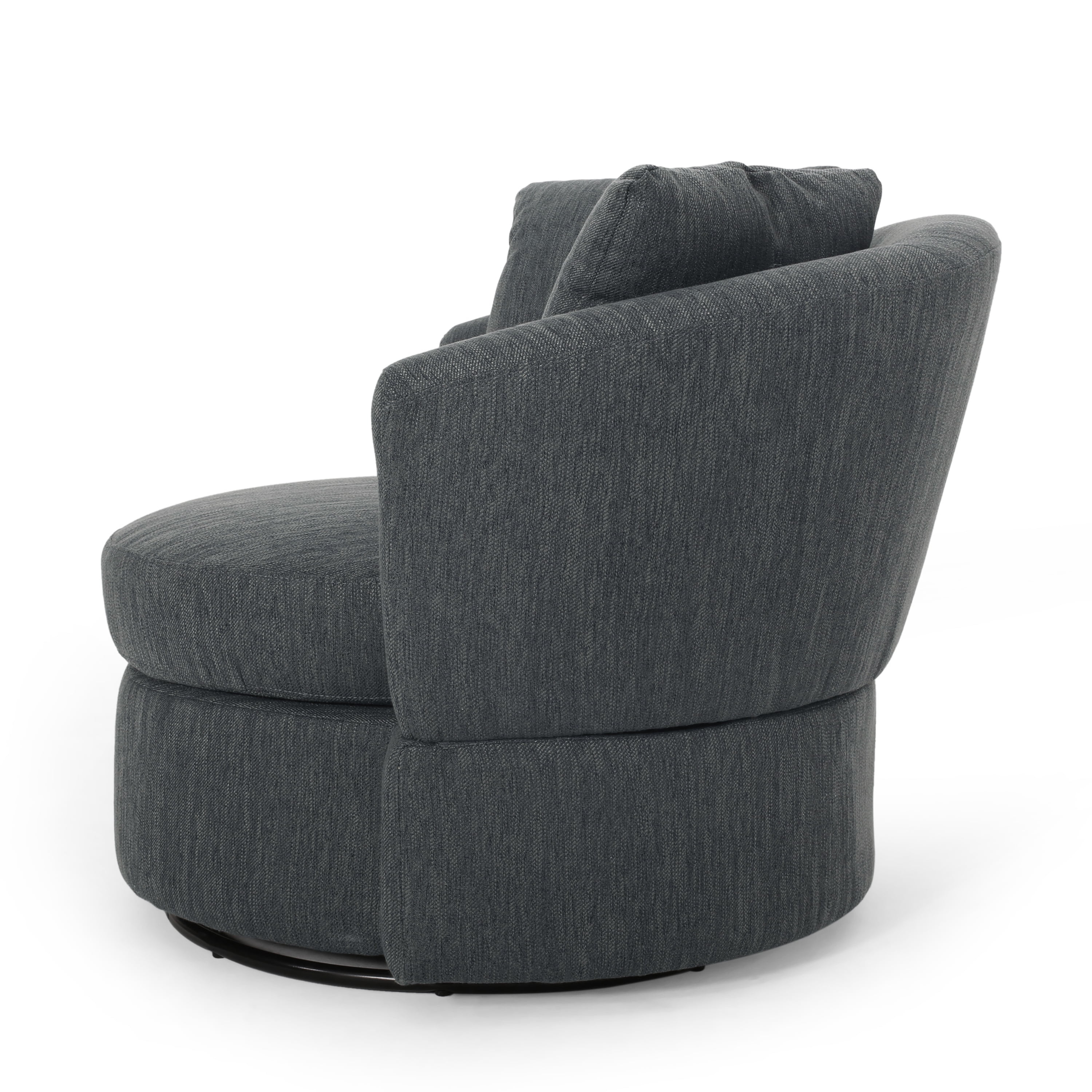Noble House Candler Fabric Swivel Chair, Charcoal
