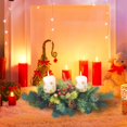 thumbnail image 3 of Artificial Christmas Centerpiece 26 Inch with LED Candle Holders Battery Operated String Lights Artificial Berries Pine Cones Rustic Table Decor for Kitchen Indoor Home, 3 of 6