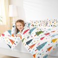 thumbnail image 4 of Feelyou Kids Christmas Full Size Comforter Sets, Cartoon Xmas Tree Bedding Comforter Set, Cartoon Snowflake Print Reversible Bedding Sets, Ultra Soft Home Decor, 3pcs, 4 of 8