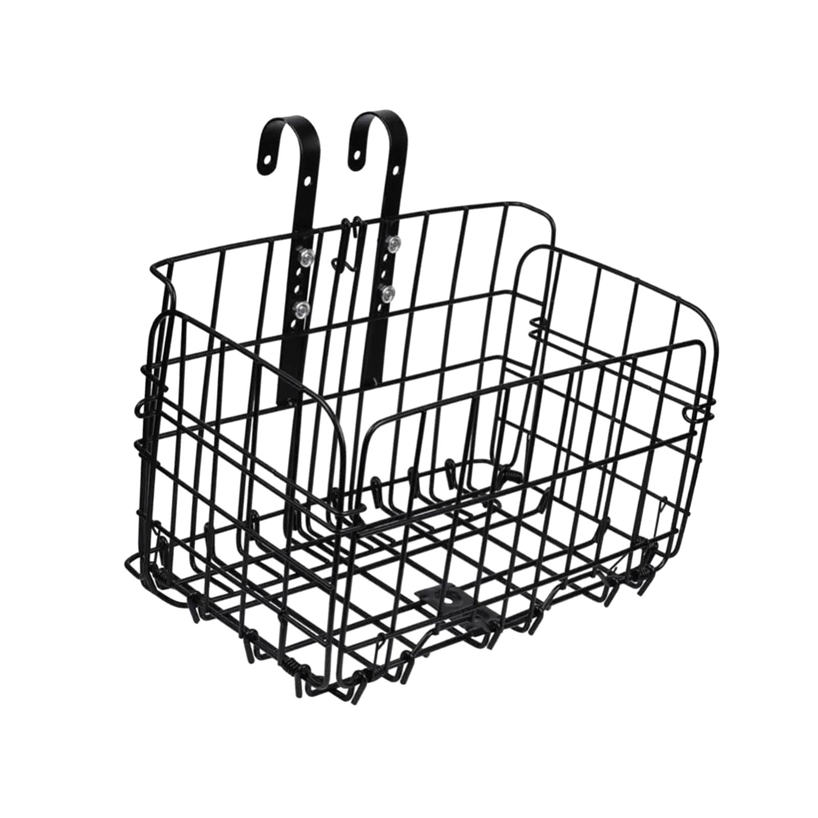 Metal Front Handlebar Bike Basket Detachable Cat Carrier Sturdy Material Durable Black