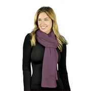 C.C Unisex Winter Thick Ribbed Knit Stretchy Plain Extra Long Scarf Wrap, Violet