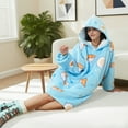 thumbnail image 5 of DAKIMOE Sherpa Lined Wearable Blanket Hoodie - Thermal Winter Oversized Fleece Robe with Hood & kangoroo Pocket (Home, Bedtime, Camping), 5 of 7