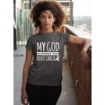 thumbnail image 3 of Breast Cancer Support Christian My God is Stronger Unisex Men's T-shirt, L, Charcoal, 3 of 5