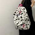 thumbnail image 3 of Women Canvas Backpack Zebra Cow Print Pattern School Book Bag Ladies Large Capacity Travel Bag Female Multi-Pockets Shoulder Bag, 3 of 5