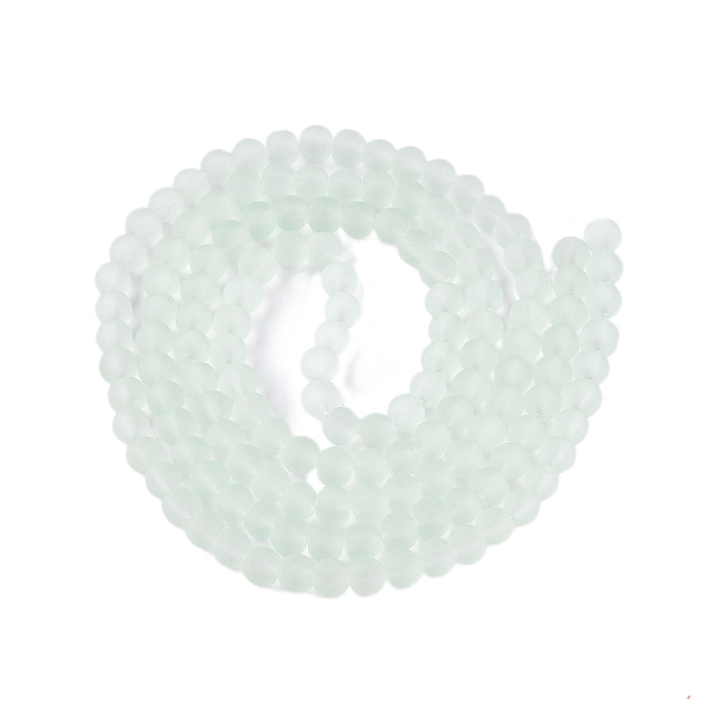 20Strand Transparent Glass Bead Strands Frosted Round Pale Green 6mm Hole: 1.3~1.6mm about 140pcs/strand 31.4 inch