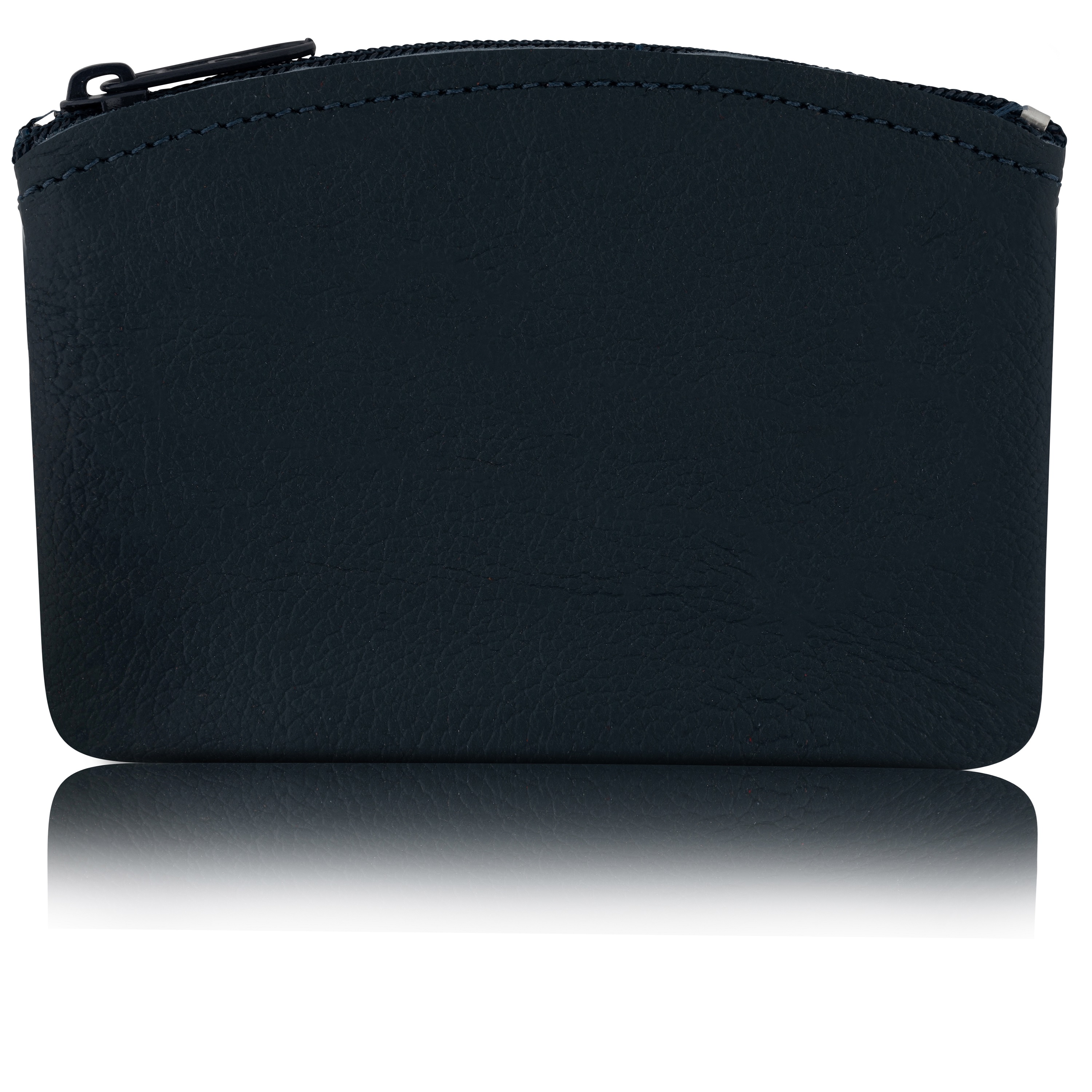 Classic Men's Large Coin Pouch Change Holder, Genuine Leather, Zippered