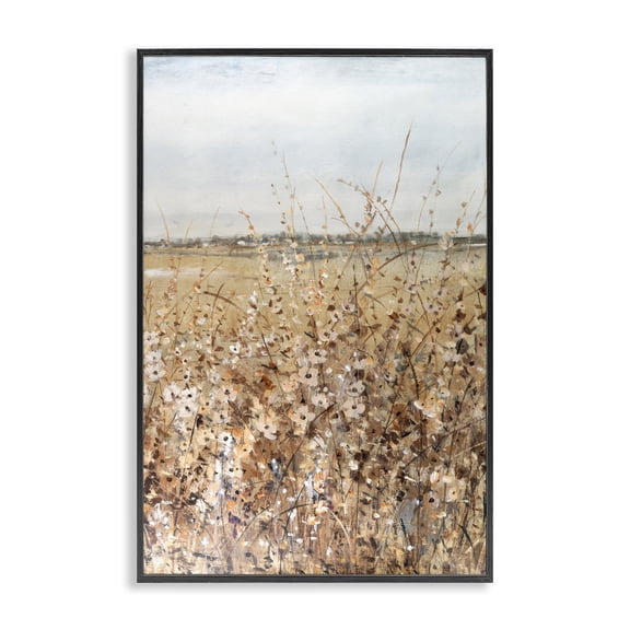 Stupell Industries Farmhouse View Through Meadow Flowers Black Framed Giclee Art, 12 x 18, by June Erica Vess