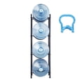 thumbnail image 1 of KFFKFF Quad-Level Beverage Container Stand, Holder for 5-Gallon Water Bottles, Single-Row Rack Accommodating 4 Bottles, Sturdy Water Container Organizer for Kitchen, Office, Living Room, Black, 1 of 9