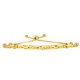 thumbnail image 1 of 14K Or Jaune Diamant Rond de Blé Taille Réglable Bracelet Arqué Centre Byzantin, 9,25", 1 of 1