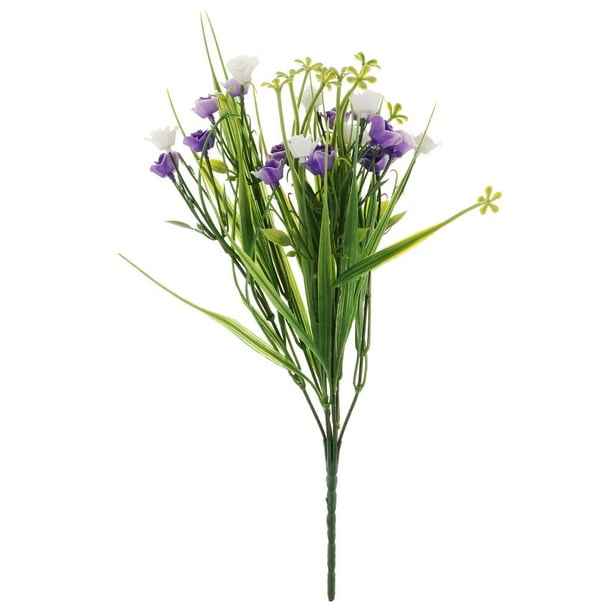 ArArtificial Flowers Spring Grass Seda Oficina en hogar Boda Centro De Arreglos Decoración Para Florero Púrpura Gloria Planta artificial