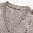 thumbnail image 6 of FINALGANG Men Sweater Vest Solid Color Sleeveless V Neck Knitted Vest Plain Pullover Tops Office Casual Daily Outdoor Wear Fashionable Knitwear, 6 of 6