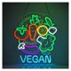 thumbnail image 2 of Letrero De Neón Vegan Con Luz LED Regulable Para Negocios, Restaurantes, Tiendas, Cafeterías, Fiestas Y Decoración Del Hogar 42.5cmx37cm, 2 of 6