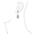 thumbnail image 3 of Bling Jewelry Womens Classic Art Deco CZ Dangle Chandelier Earrings for Bridal Party Prom Silver, 3 of 5