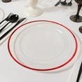 thumbnail image 5 of Balsa Circle 10 Clear 10" Disposable Round Plastic Dinner Plates Red Rim Party Tableware, 5 of 8