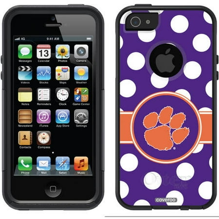 Clemson Polka Dots Design on OtterBox Commuter Series Case for Apple iPhone 5/5s
