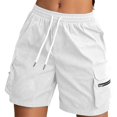 thumbnail image 2 of YVNAURA Women's High Waisted Elastic Waist Baggy Shorts with Pockets, 2026 Summer Loose Fit Wide Leg Pull On Casual Beach Vacation Pants for Women, Plus Size Lounge Daily,White,L, 2 of 4