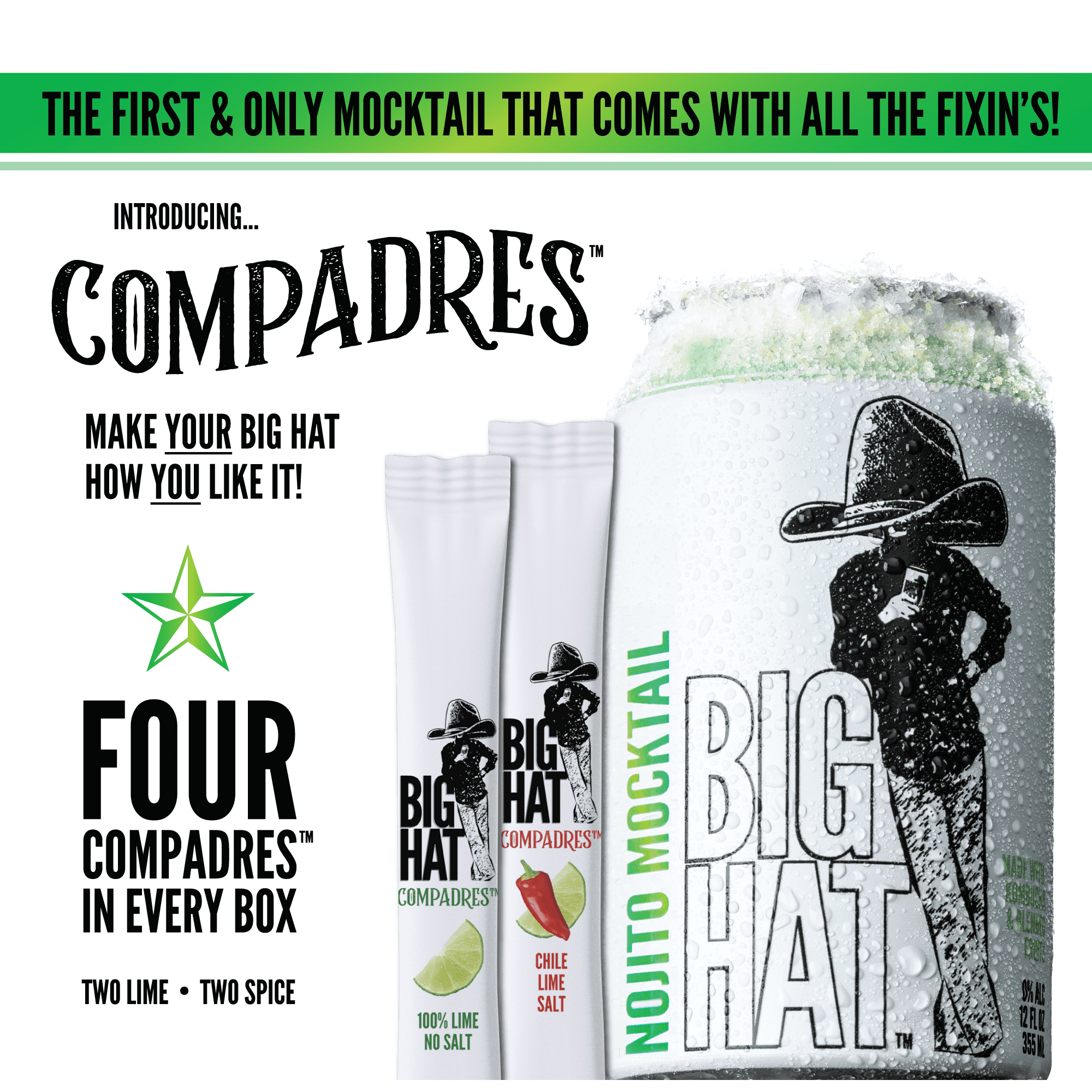 BIG HAT Nojito Mocktail, Non-Alcoholic 4 Pack, 12 fl oz Cans