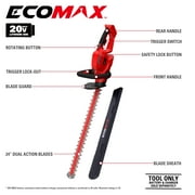 Ecomax EMA2004-003A 20V Cordless Hedge Trimmer 24 – Rechargeable Battery-Powered Garden Trimming Tool with Charger