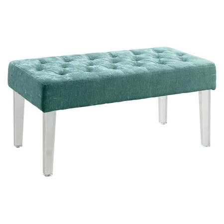 Linon Ella Acrylic Leg Bench 18 Inch Seat Height Multiple Colors