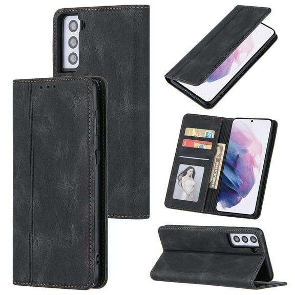 Wallet Case for Samsung Galaxy S23 Plus Premium PU Leather Flip Folio Cover, Card Slots Holder Magnetic Closure Soft TPU Shockproof Anti-Scratches Case for Samsung Galaxy S23 Plus,Black