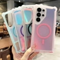 thumbnail image 3 of Allytechgroup Protective Phone Case for Samsung Galaxy S25, Stylish MagSafe Compatible Phone Cover with Shockproof Bumper & Iridescent Gradient Design, Bluepurple, 3 of 6