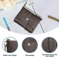 thumbnail image 3 of PU Leather Soft Bifold Wallets for Men Purse Keychain Zip Wallet with Chain - coffee, 3 of 5