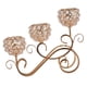thumbnail image 1 of Candelabro de 3 brazos de cristal para mesa de centro de mesa de té dorado, 1 of 8