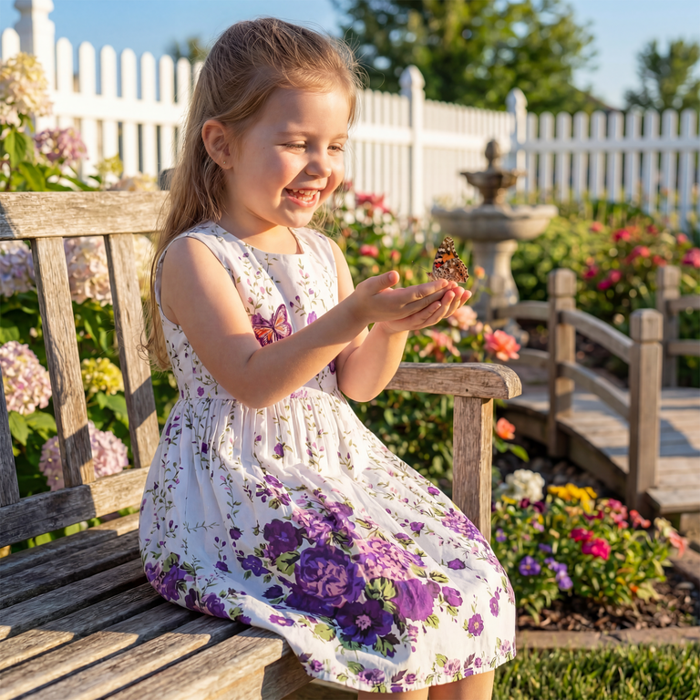 Sunny Fashion Girls' Birthday Party Dress - Purple Butterfly Flower  Sundress, Pageant Wear for Little Kids, Size 6 - Walmart.com