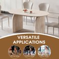thumbnail image 7 of 59"-90" Extendable Dining Table for 4-8 People, Modern Oval Kitchen Table with Dual Pillar Design, Space Saving Extendable Meeting Table for Small Spaces, Natural, 7 of 7