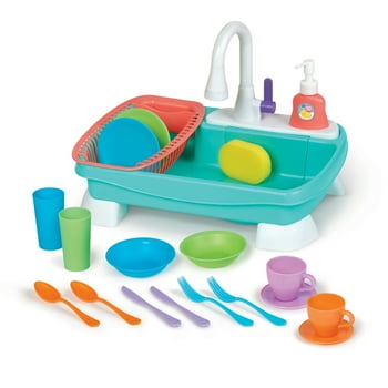 Spark Create Imagine 21 Piece Sink Plastic Play Kitchen, Multi-color