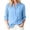 Blue, variant on Mandarin Stand Collar Half Button Placket 3/4 Sleeve Side Slit Crinkle Cotton Linen Blouse for Women Spring Summer Casual Daily Wear