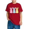 thumbnail image 2 of Cethrio Easter Shirts for Girls Boys, Cotton Graphic Short Sleeve Summer Shirts Red Size 4-5 T, 2 of 4