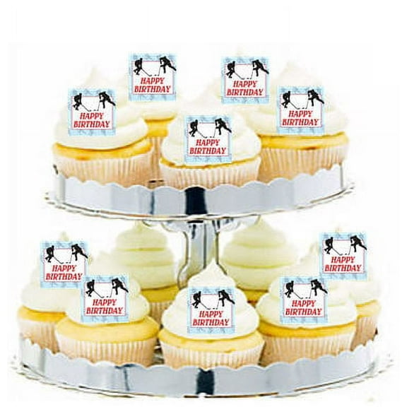 24pk Hockey Edible Cupcake Decoration Toppers / Picks