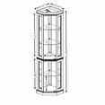 thumbnail image 2 of DEALTOPS Vintage Corner Curio Cabinet with Light Bulb, Lighted Glass Display Cabinet with Adjustable Shelves, Cherry, 2 of 9
