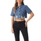 thumbnail image 1 of CHAQUETAS CORTAS CASUAL INSPIRE CHIC PARA MUJER, CON CUELLO Y MANGAS CORTAS, CHAQUETA DE JEAN DESGASTADA TALLA XS AZUL CIELO, 1 of 6
