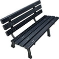thumbnail image 4 of 4'L Park Bench With Backrest, Recylced Plastic, Black, 4 of 7