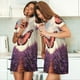 thumbnail image 4 of Fotbe Butterfly Over Lavender Bata de Dormir para Mujer con Estampado, Camisón de Algodón de Manga Corta, Ropa de Dormir Casual, 4 of 6