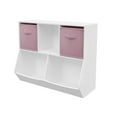 thumbnail image 6 of Sesslife Kids Bookshelf with Storage, Nursery Book Shelves with 2 Folding Fabric Drawers, Multifunctional Toy Organizer and Storage Cabinet for Bedroom Playroom Kids Room, Pink, 6 of 10