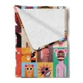 thumbnail image 2 of Colorful Soft Flannel Fleece Throw Blanket, Design of People Portraits Art Composition of Bizarre and Funny Abstract Images, Cozy Plush for Indoor and Outdoor Use, 70" x 90", Multicolor, by Ambesonne, 2 of 5