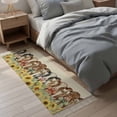 thumbnail image 3 of Kitchen Runner Rugs, Farmhouse Cow Sunflower Burlap 2'x4' Throw Rug with Tassels, Rustic Wooden Fence Washable Soft Floor Carpet Runner for Hallway Bedroom Bathroom Laundry Room, 3 of 9
